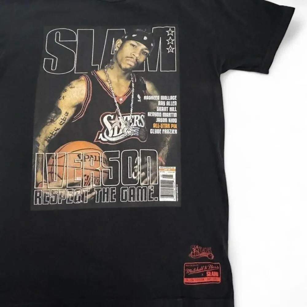 Mitchell & Ness Allen Iverson Slam Magazine Graphic Tee Black M - Picture 4 of 7